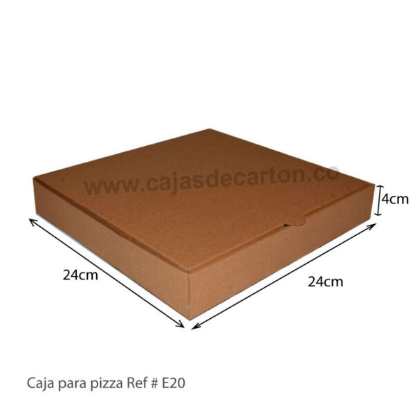 CAJA DE CARTON MICROCORRUGADO PARA PIZZA 24X24X4 CM REF-E20