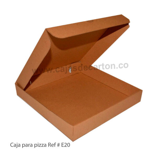 CAJA DE CARTON MICROCORRUGADO PARA PIZZA 24X24X4 CM REF-E20 - Imagen 2