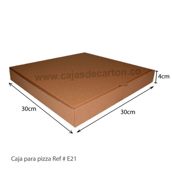 CAJA DE CARTON MICROCORRUGADO PARA PIZZA 30X30X4 CM REF-E21