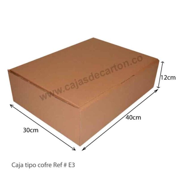 CAJA DE CARTON CORRUGADO ESPECIAL TIPO COFRE 40X30X12 CM REF-E3