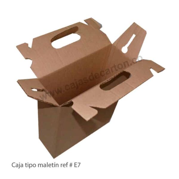 CAJA DE CARTON CORRUGADO ESPECIAL TIPO MALETIN 26X10X32 CM REF-E7 - Imagen 2
