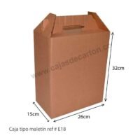caja de carton corrugado especial tipo maletin 26x15x32 cm ref-e18
