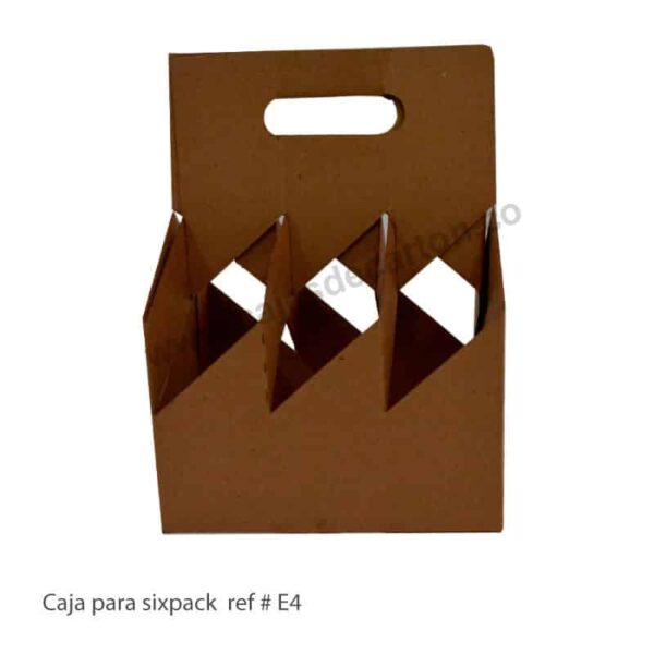 CAJA DE CARTON MICROCORRUGADO  PARA SIXPACK 19X13X27 CM REF-E4 - Imagen 2