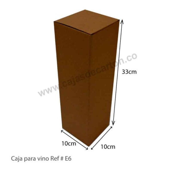 CAJA DE CARTON MICROCORRUGADO PARA VINO 10X10X33 CM REF-E6
